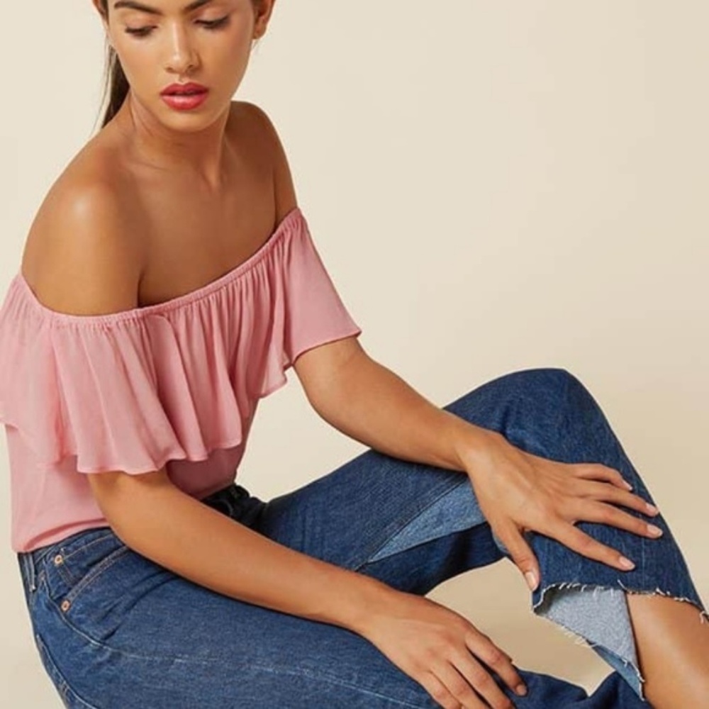 Delicate and Rosy Off shoulder Top